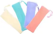 LOORGVEL 4Pcs Soft Multi Soap Mesh Pouch Bags for Cleansing and Foaming Soap Storage Nets for Bar Soap Shower and Bath Use Soap Mesh Holders