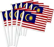 10 PCS Malaysia Handheld Small Flag, Malaysians Hand held Mini Decor Decoration Banner