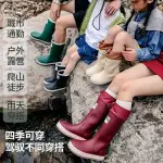 防水鞋 防水鞋女 日常時尚日韓高筒情侶雨鞋戶外露營釣魚百搭防水鞋女防水厚底雨靴