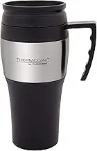THERMOcafe by Thermos Stainless Steel Outer Foam Insulated Travel Mug, 400ml, Black/silver, DF3980TAUS