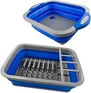 Adventure Kings Caravan Camping Collapsible Sink + Dish Rack Drainer Wash Tub