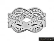 Genuine 0.40Ct Round Cut Diamond Weave Eternity Band Ring 14k White Gold I SI2