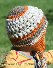 Crochet toddler braided earflap beanie PATTERN ONLY