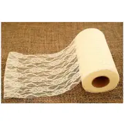 Lace Material Roll Cream 15cm x 22m Wedding Table Runners Decorations Craft Trim