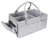 Baby Diaper Caddy Organizer with Handle, Portable Nursery Storage Bin and Car Or