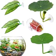 Leaf Hammock Betta Fish,Suction Cup Fish Resting Leaf - Decorative Guppy Resting Bed for Breeding, Set of 5 Aquarium Spawning Grounds