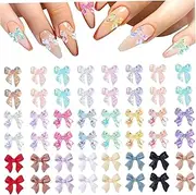 Bow Nail Charms,Bow Nail Stickers,Bows Nail Charm 200PCS Colorful Nail Bow Resin Bow Gems for Nails Cute Nail Gems for Nails and DIY Crafts Colorful