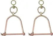 Cow Cattle Nose Rings Stainless Steel Swivel Half Hoof Clamp Livestock Traction Tool (L)