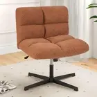 Cross Legged Chair, Sherpa Height Adjustable Armless Chair No Wheels, Swivel Tas