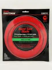 926574 Sears Craftsman 72-5/8" Band Saw Blade 1/4" Wide 4 Teeth Inch Skip Tooth