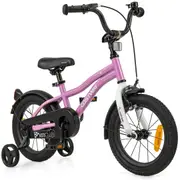 Costway 36 cm Bike Boys & Girls Training Bicycle w/Adjustable Seat & Removable Training Wheels Purple
