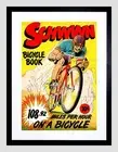 COMICS SCHWINN BICYCLE BOOK SPEED RECORD BIKE RACE USA FRAMED ART PRINT B12X3304