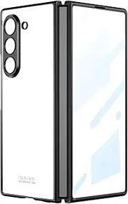 Case for Samsung Galaxy Z Fold6. Lightweight, Ultra-Thin, Transparent and Drop-Proof Case with Built-in Screen Protection (Black,for Galaxy Z Fold6)