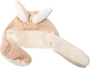 [TINEASUR] Bunny Ears Scarf Ear Muffs Adorable Hat Clothes Bonnet Bunny Hat Moving Ears Clothes Hat for Hats for Babies Bonnet Fluff Khaki