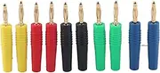 Respicefinem 10Pcs U49 2mm Banana Plug Wire Banana Jack for Electrical Testing in Red Black Yellow Green Blue with Connection and Durable ABS Copper Material