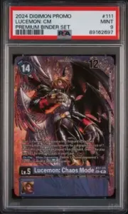 PSA 9 Lucemon: Chaos Mode Digimon Premium Binder Set BT07-111