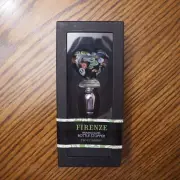 NIB TWO'S Company FIRENZE Murano Glass Millefiori Heart Shaped Bottle Stopper 4"