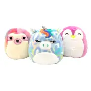 Squishmallow 5" Elle The Purple Penguin, Nazina the Unicorn, Whim The Sloth