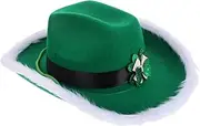[FRCOLOR] Unique Irish Design Hat Frayed Edge Burlap Cowgirl Hat for Patrick's Day Celebration