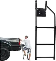 Universal Tailgate Ladder Compatible for Pickup Truck Car Rear Door Ladder Protective Frame Tailgate Folding 42 Inches Auxiliary Ladder