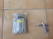 TASSELS SILVER 95 mm x 2 on 1 metre SILVER CORD X 10 TASSELS