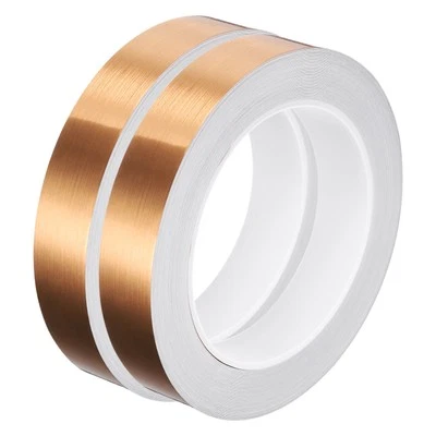 2Pcs Floor Tiles Rose Gold Foil Lines Metallic Mirror Tape 0.79"x82 Ft