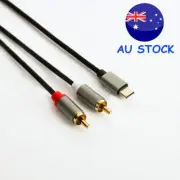 USB Type-C 2 RCA Audio Cable USB-C to 2RCA Jack Converter Adapter Cord