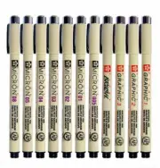 Sakura 11 Pcs Pigment Liner Pigma Micron Ink Fine Line Pen Set Brush with Case