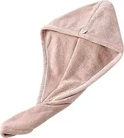 Generic Hair Drying Cap, Bath Towel, Hair Wrap for Essential Use, Light Pink, as described