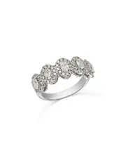 Bloomingdale's Fine Collection Diamond Halo Oval-Cut Band in 18K White Gold, 1.50 tcw