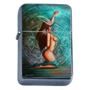 Windproof Refillable Flip Top Oil Lighter Aztec Warrior D11 Ancient Empire