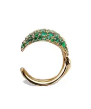 gold-plated crystal-embellished ring 13 Green