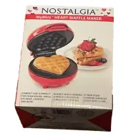 Nostalgia Red 5" MyMini Non Stick Heart Shaped Waffle Maker