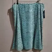 Jones Wear Womens A Line Skirt Blue Leopard Print Knee Length Petites 14P New