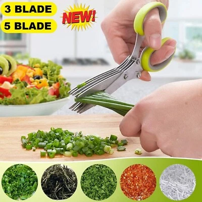 Herb Scissors Chop Herbs Easily 3 & 5 Blade Scissors Onion Cutter Kitchen Tool