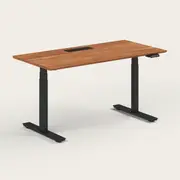 Recess Standing Desk | Sit-Stand Desk | Ergonomic Office Furniture, Small - 120W x 70D x 70-130H (cm) / Walnut / Black