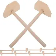 FELTECHELECTR 10pcs Mini Wooden Hammers Tiny Pounding for Lightweight Safe Hammering Tools for Party Favors Educational Play Portable Design