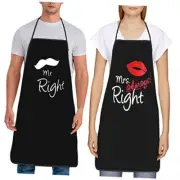 2Pcs Mr Right Mrs Always Right Aprons Funny Cooking Kitchen Bib Aprons for