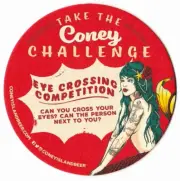 Coney Island Brewing Co Eye Crossing Competition Challenge Coaster Brooklyn NY