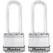 Master Lock M1XTLJ Magnum Heavy Duty Padlock with Key, 2 Pack Keyed-Alike