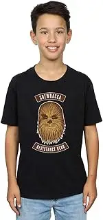 [Absolute Cult] Star Wars The Rise Of Skywalker Chewbacca Resistance Hero Boys T-Shirt Black 9-11 Years