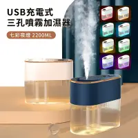 在飛比找Yahoo奇摩購物中心優惠-ANTIAN USB充電式三孔霧化噴霧水氧機 大霧量補水加濕