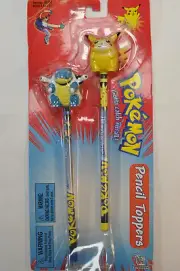 Vintage 1999 Nintendo Pokémon Pencil Toppers Pikachu & Blastoise NIB
