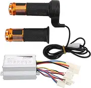 Electric Cycle Throttle Grips Brush Controller Kit, Heat Dissipation Aluminum Controller Rubber Anti Slip Throttle Handle, Replacement Electric Cycle Accessory
