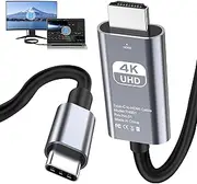 GOPALA USB C to HDMI Cable 2M/6.6FT 4K 60Hz, Type C to HDMI Adapter Thunderbolt 5/4/3 to HDMI for Home Office Compatible with iPhone 16/15 Series, MacBook, iMac, iPad Pro, Galaxy, Surface, Dell