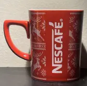 Vintage Nescafe Red Christmas Mug Coffee Tea Ceramic Collectible 11oz Holiday