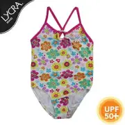 NEW GIRLS WHITE FLOWERS SWIMWEAR SWIMSUIT ONE PIECE 50+ SIZE 1