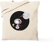 CafePress Space Snoopy Natural Canvas Tote Bag, Reusable Shopping Bag