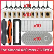 For Xiaomi Robot Vacuum X20 Max / D109GL Main Brush Side Brush Hepa Filter Mop Cloth Dust Bags Acces As Shown