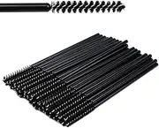 Mini Disposable Skinny Mascara Wands 50pcs Micro Eyelash Brush Small Makeup Brush Applicators Eyebrow Spoolies (Skinny-P-Black-50)